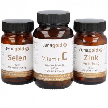 SENAGOLD Immun-Set 3fach Kombi mit Vitamin C, Zink, Selen (3 x 60 Kapseln)